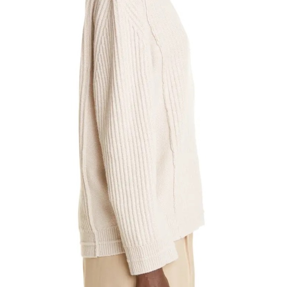 Maria McManus fisherman cashmere rib deep v neck sweater crema NO OFFERS - Picture 7 of 10